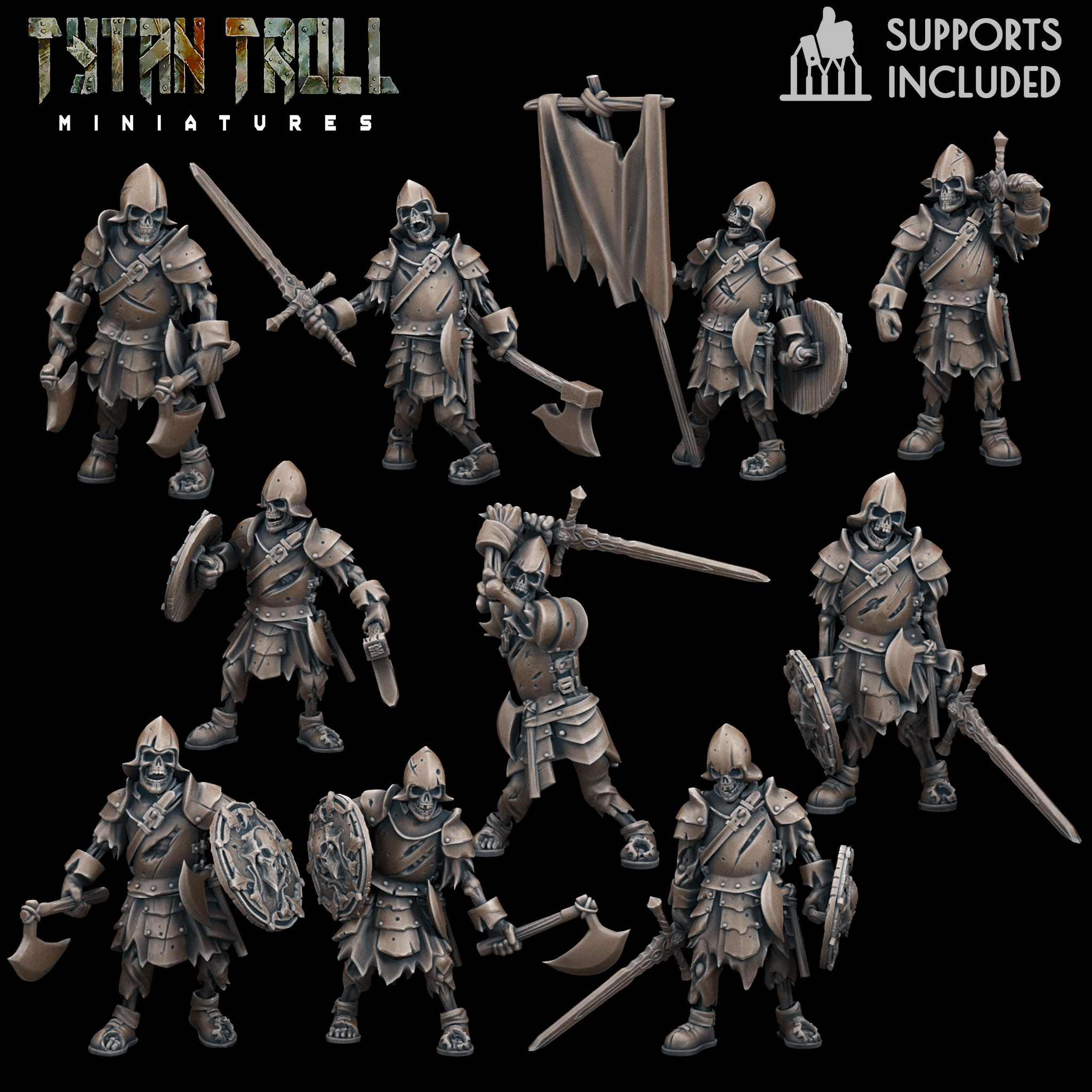 Armoured Skeleton Pack 02 [Pre-Supported]